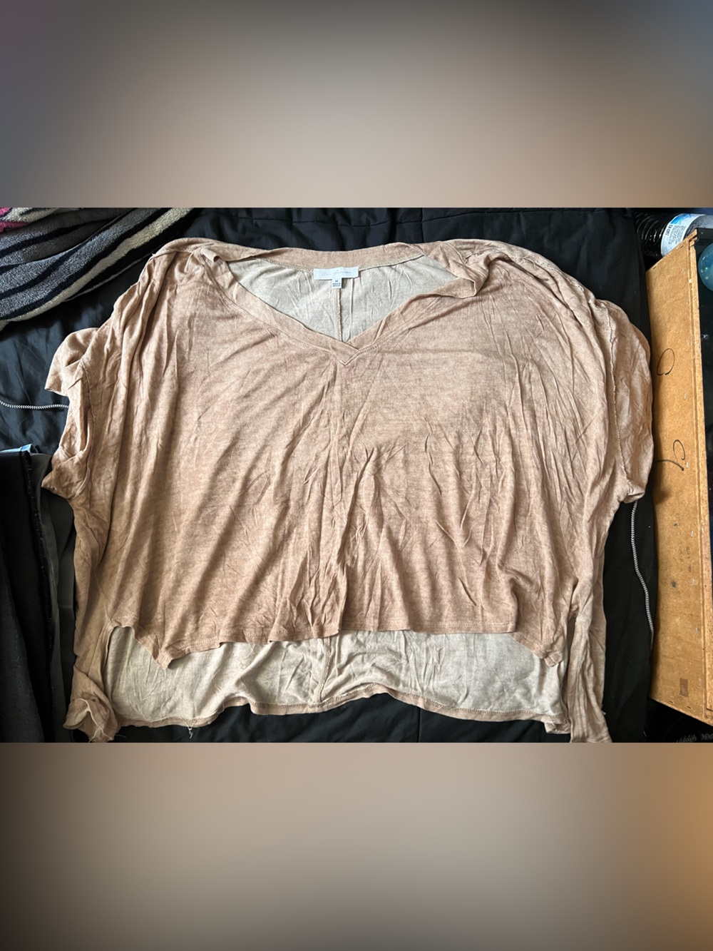 Ces Femme Light Beige V-Neck Layered Pullover Sweater